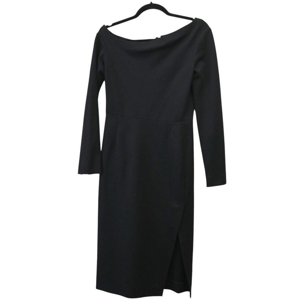Oscar de la Renta Black Asymmetric One Shoulder Long Sleeve Mini Dress Size 8